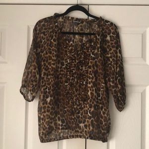 LEOPARD Sheer top